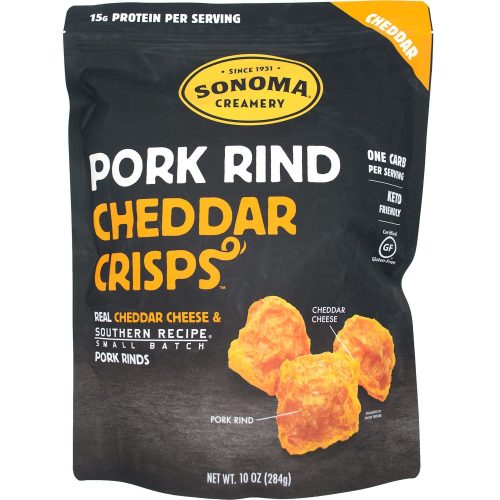 Sonoma Creamery Pork Rind Cheddar Crisps Sonoma Creamery 10 Ounce 