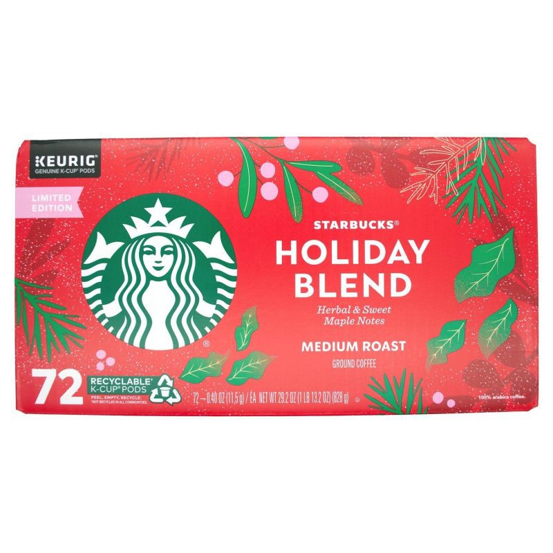 starbucks k cups coffee starbucks holiday blend 2021 72 count 542399