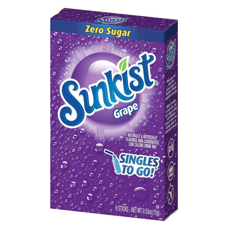 Sunkist Singles to Go Drink Mix Sunkist Grape 6 Sticks