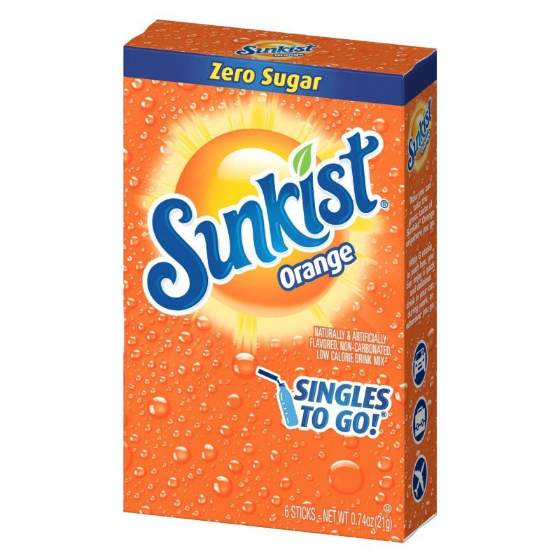 Sunkist Singles to Go Drink Mix Sunkist Orange 6 Sticks