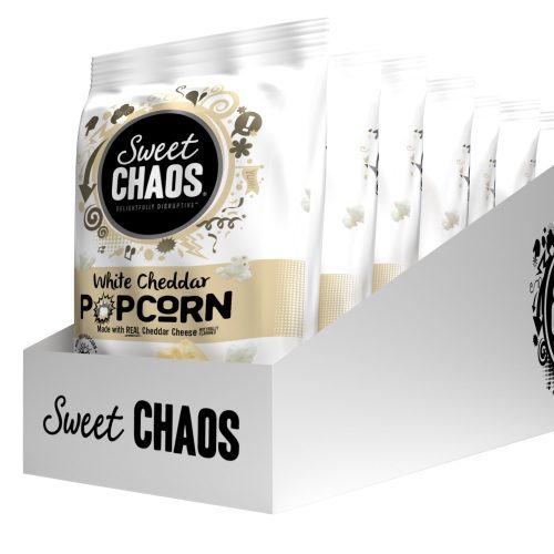 Sweet Chaos Drizzled Popcorns Sweet Chaos White Cheddar 1.5 Oz-8 Count 