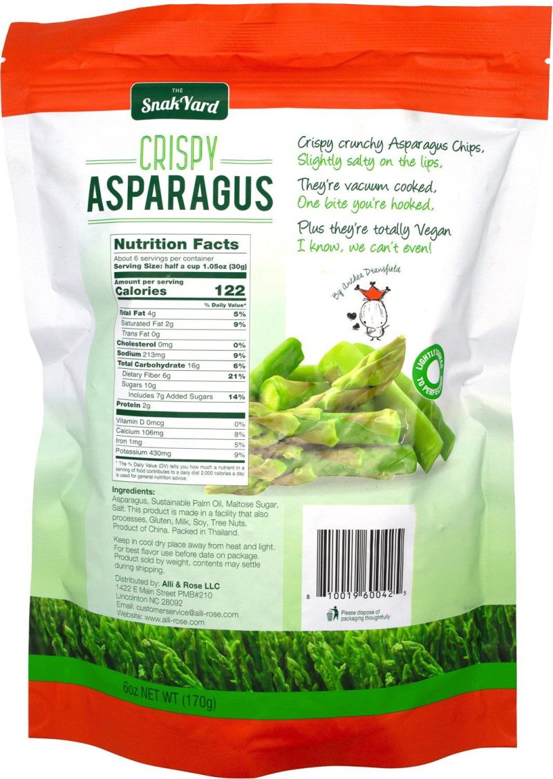 the snak yard crispy asparagus 6 ounce the snak yard 759666