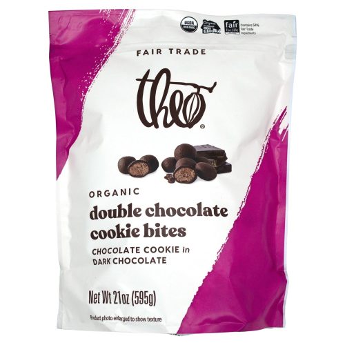 theo Cookie Bites Meltable theo Double Chocolate 21 Ounce