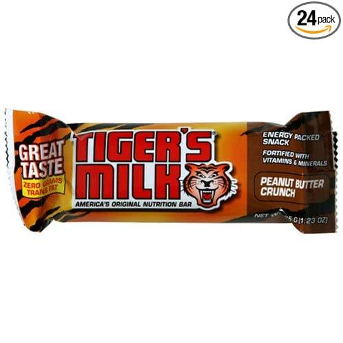 Tiger's Milk Nutrition Bar Tiger's Milk Peanut Butter Crunch 1.23 Oz-24 Count