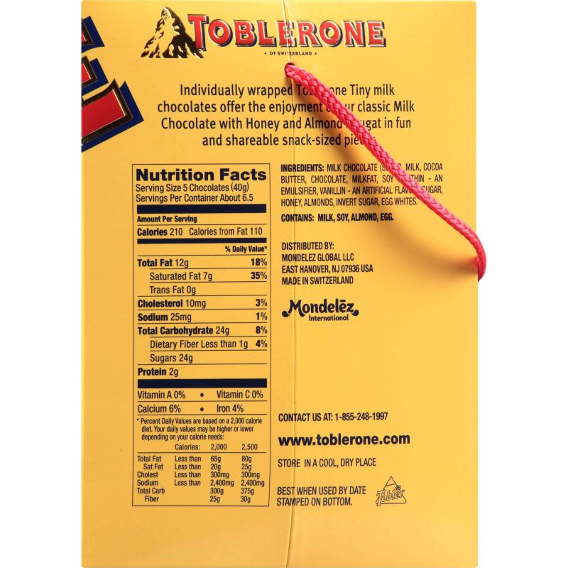 toblerone swiss chocolate with honey almond nougat meltable toblerone 810386