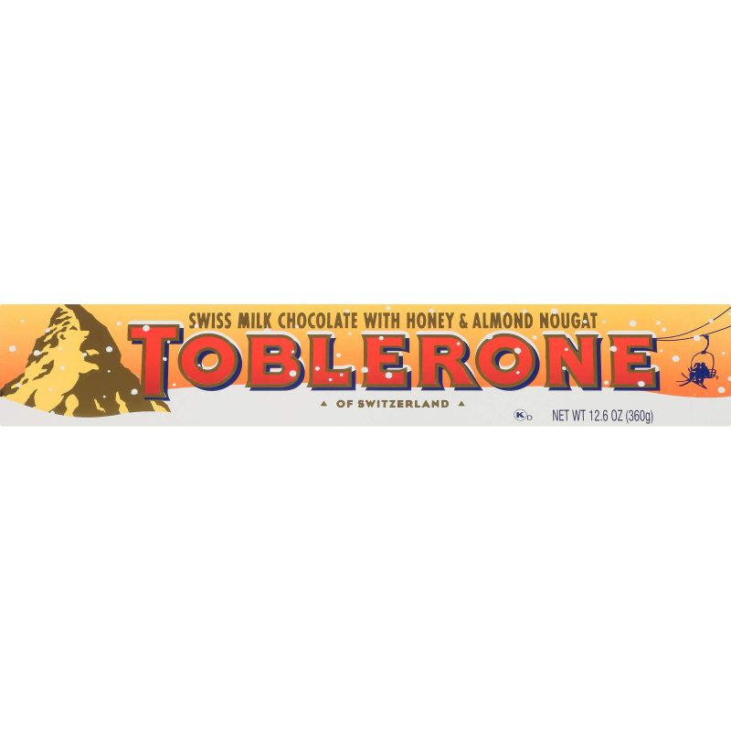 Toblerone Swiss Chocolate with Honey & Almond Nougat Meltable Toblerone Holiday 12.6 Ounce