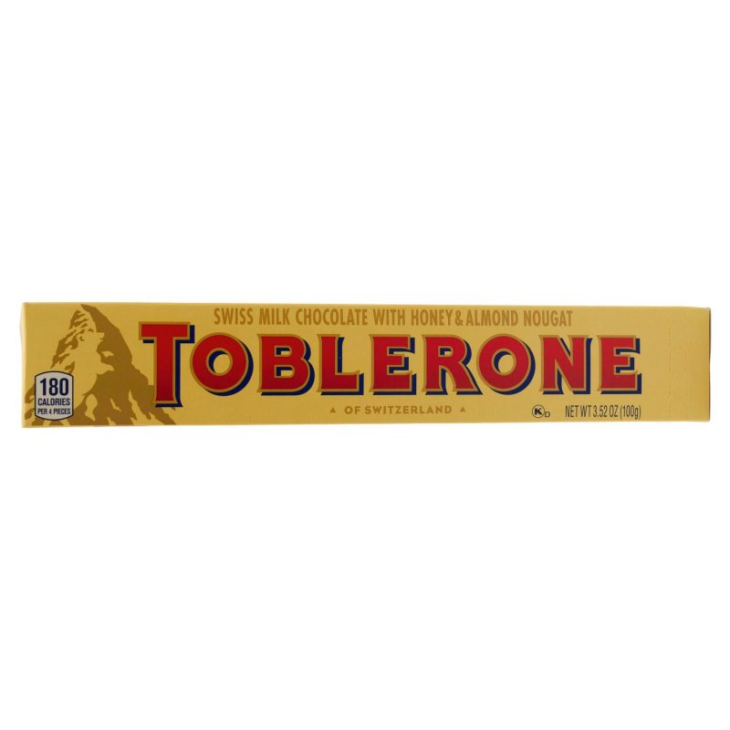 Toblerone Swiss Chocolate with Honey & Almond Nougat Meltable Toblerone Original 3.52 Ounce