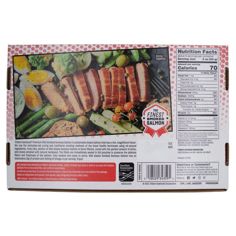 trident seafoods wild alaska smoked sockeye salmon trident seafoods 974827