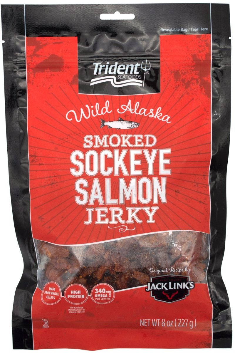 Trident Seafoods Wild Alaskan Smoked Sockeye Salmon Jerky Trident Seafoods 8 Ounce