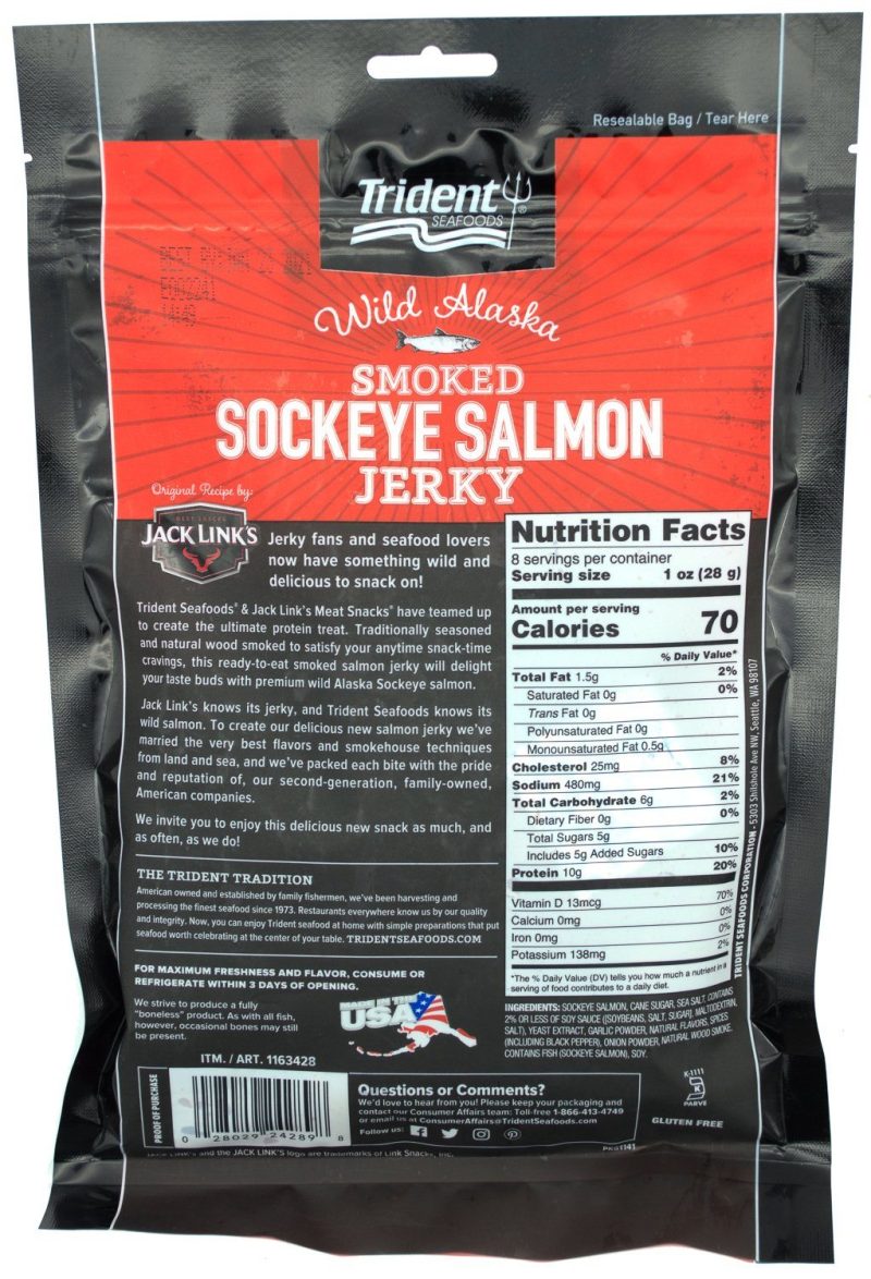 trident seafoods wild alaskan smoked sockeye salmon jerky trident seafoods 868913