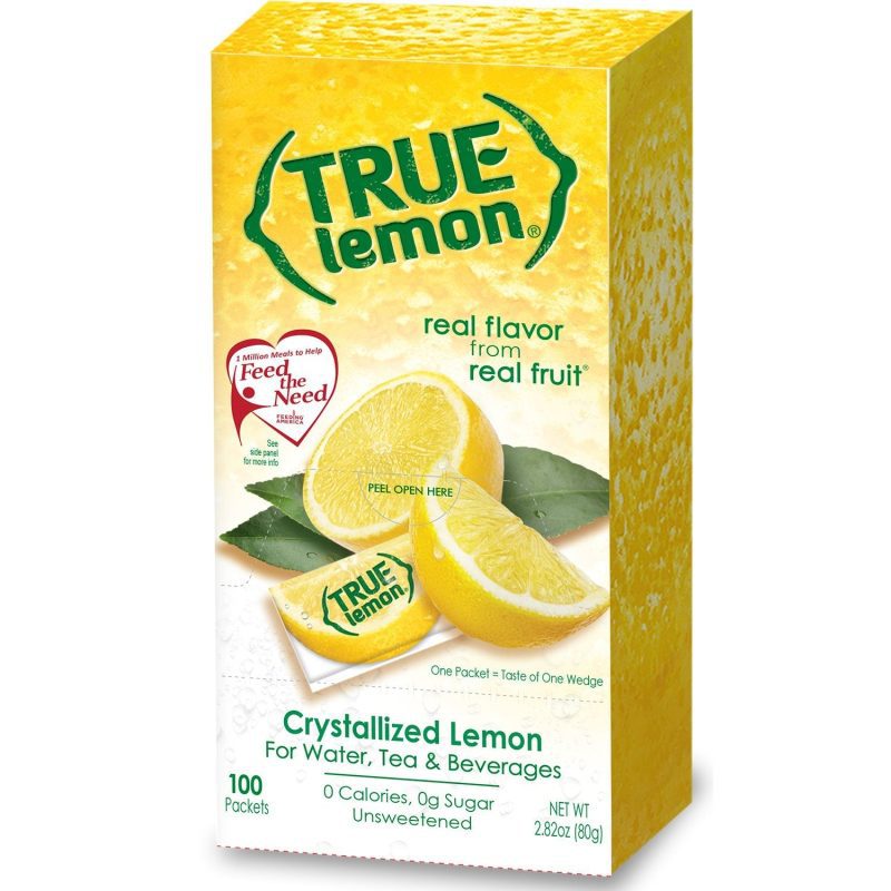 True Citrus Zero Calorie Unsweetened Water Enhancers True Citrus True Lemon 100 Count - 2.82 Ounce