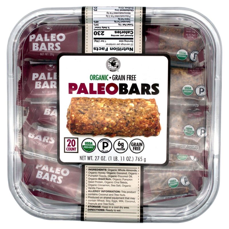 Universal Bakery Organic Paleo Bars Universal Bakery 1.34 Oz-20 Count