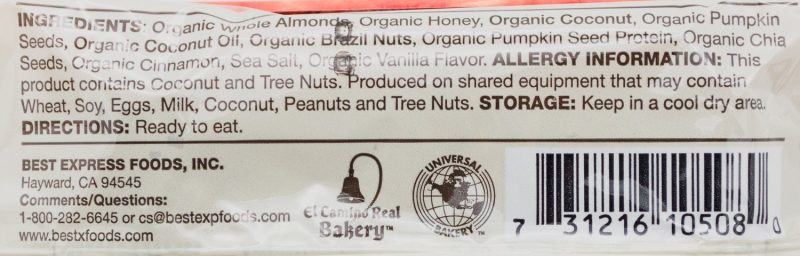 universal bakery organic paleo bars universal bakery 688780