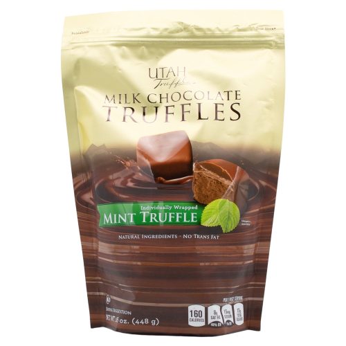 Utah Truffles Belgian Milk Chocolate Truffles Meltable Utah Truffles Mint 16 Ounce