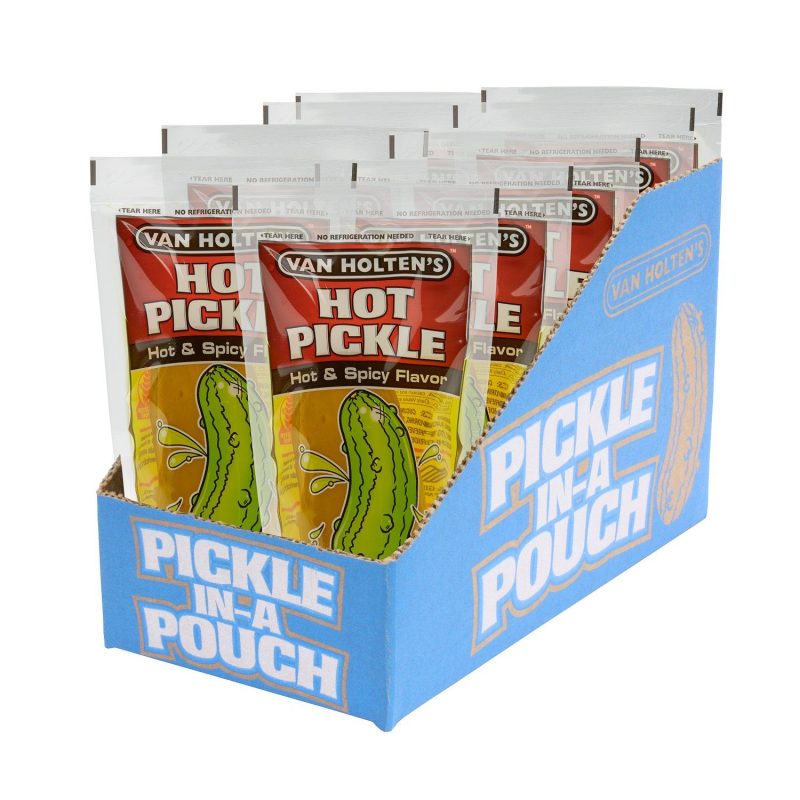 Van Holten's Pickle-In-A-Pouch Van Holten’s Hot and Spicy Jumbo (about 5 Oz)-12 Count