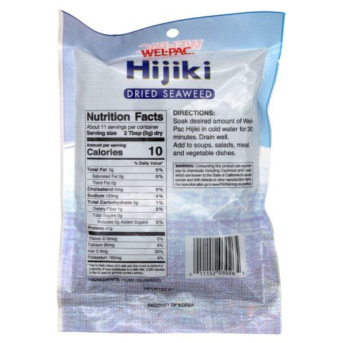 wel pac hijiki dried seaweed wel pac 889572