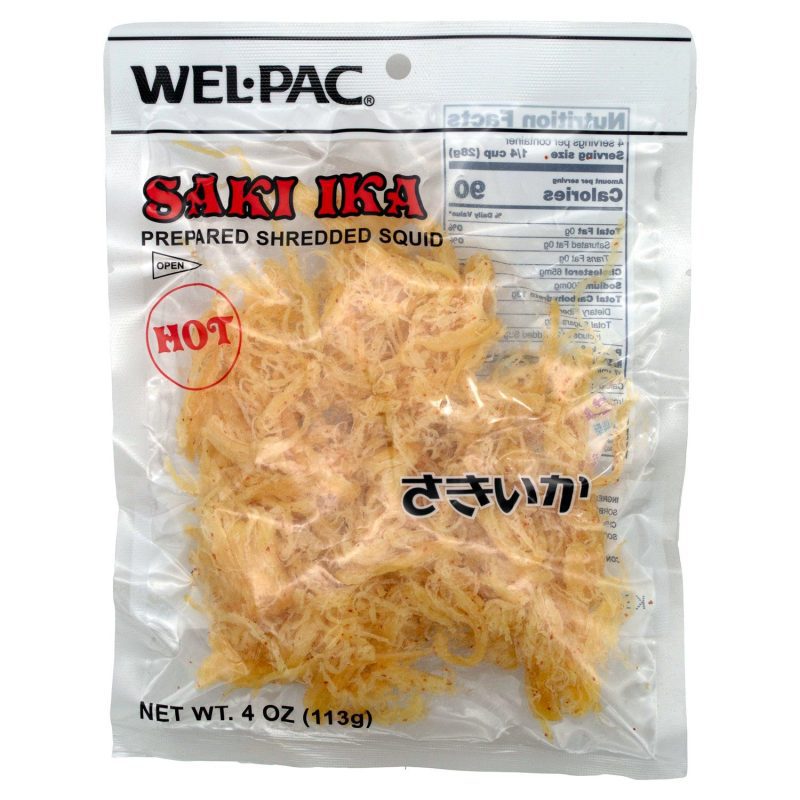 Wel-Pac Saki Ika Prepared Shredded Squid Wel-Pac Hot 4 Ounce