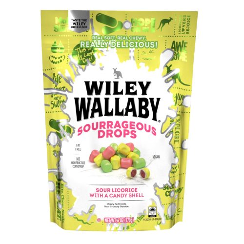 Wiley Wallaby Licorice Wiley Wallaby Sourrageous Drops 6 Ounce 