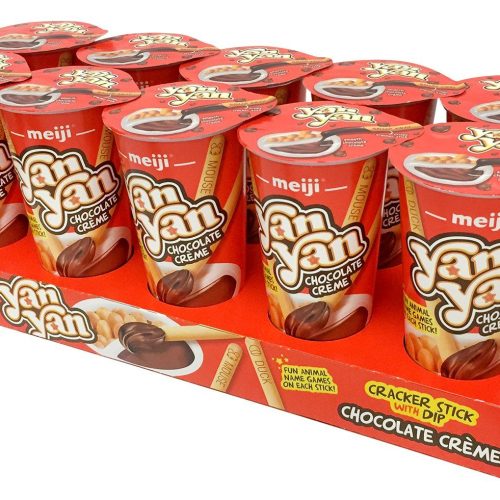 Yan Yan Cracker Stick with Dip Meiji Chocolate Crème 2 Oz-10 Count 