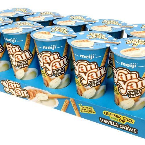 Yan Yan Cracker Stick with Dip Meiji Vanilla Crème 2 Oz-10 Count 